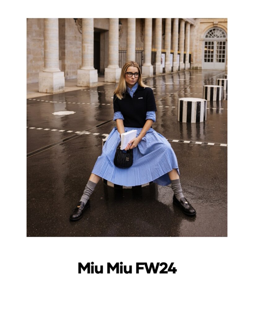 julia comil french american luxury influencer collab MiuMiu