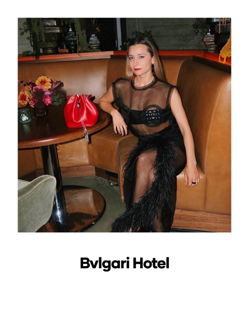 julia comil luxury influencer partnership beauty brand Bvlgari Hotel