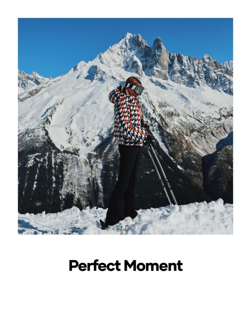 julia comil luxury influencer partnership brand Perfect Moment ski trip