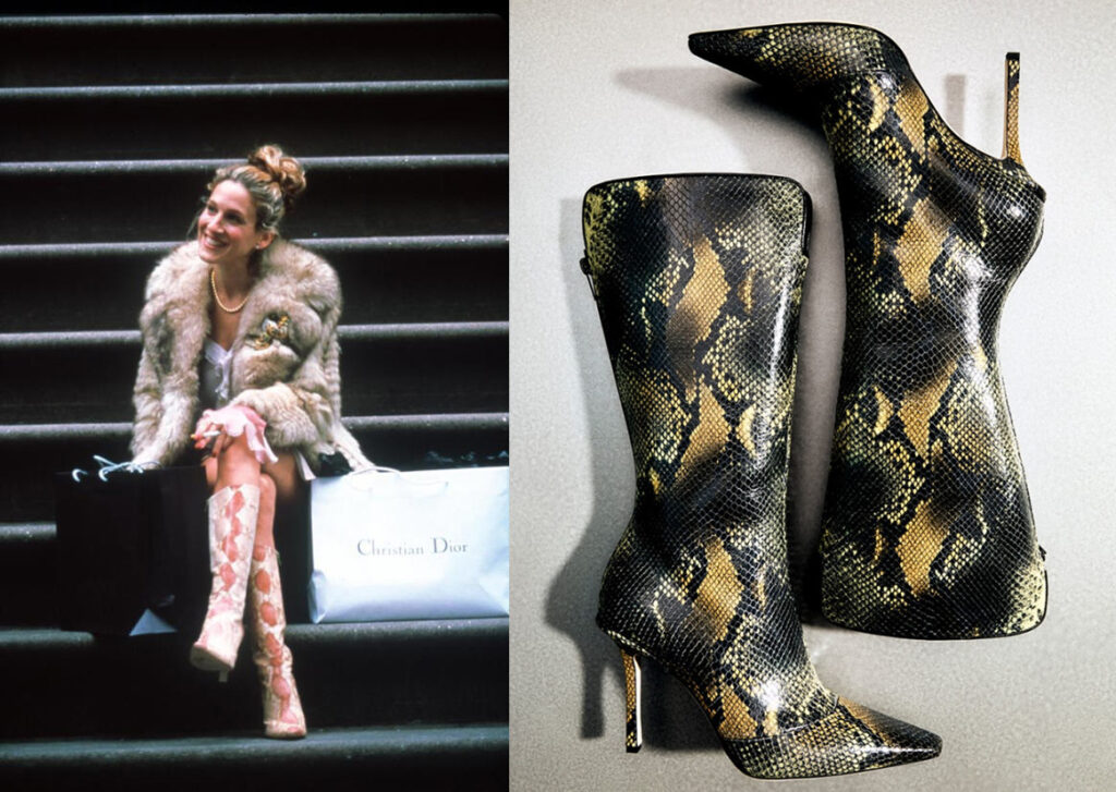 jimmy choo sex and the city snakeskin boots