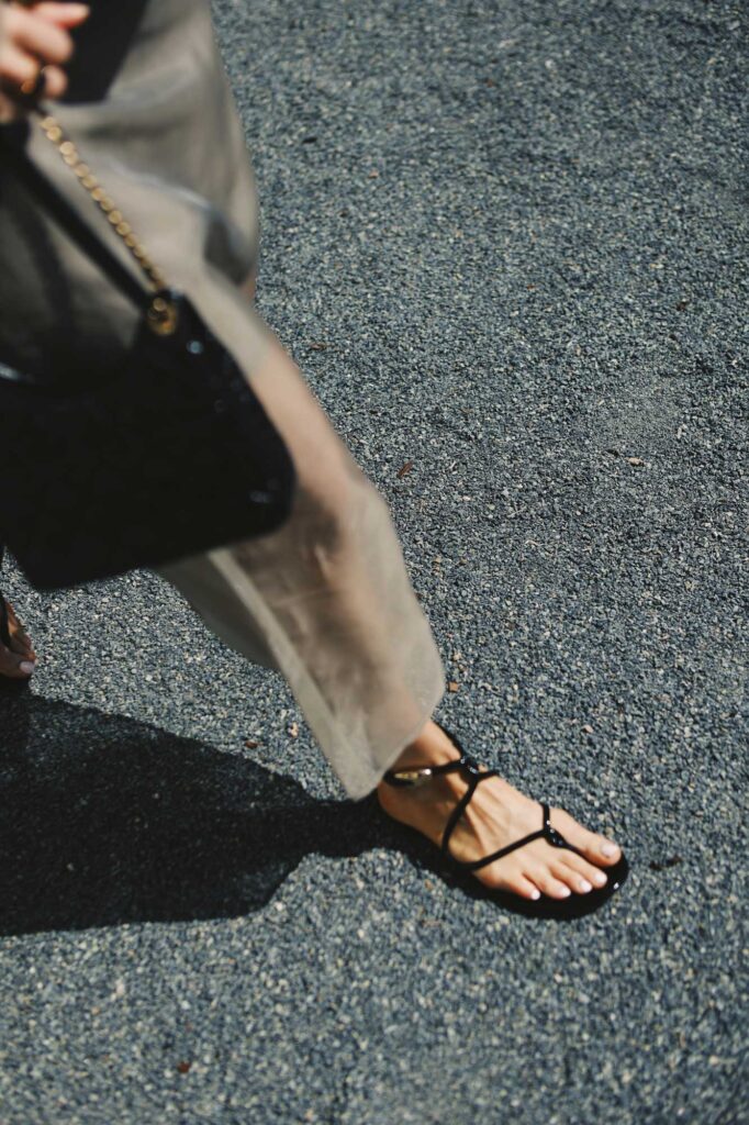 chic leather-summer-sandals gianvito rossi worn by julia comil