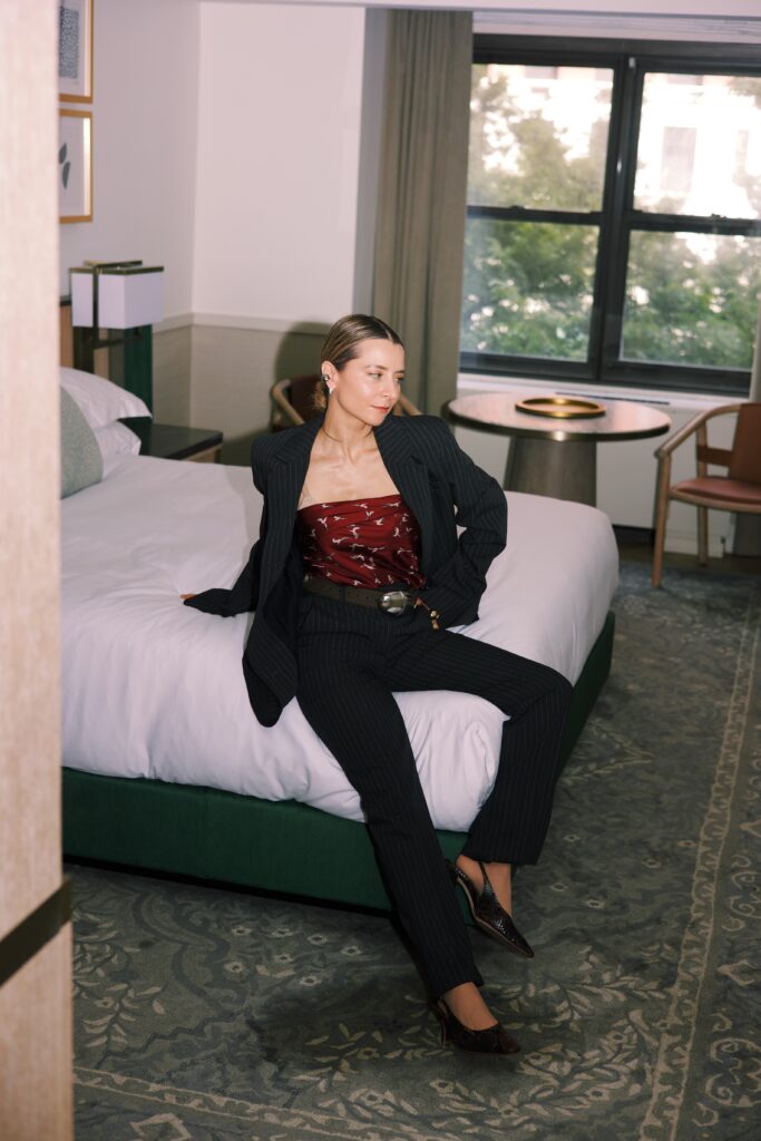 NYFW best looks Iro stripes suit hotel kimpton ashbel by Mara Friedman